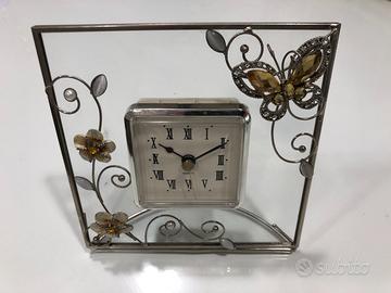 Orologio vetro e pietre lavorate