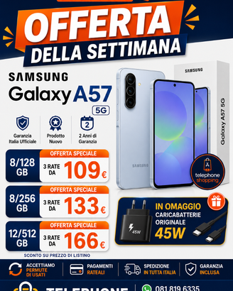 Samsung A57 klarna. permutiamo usato. Negozio
