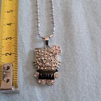 collana con ciondolo in metallo hello kitty