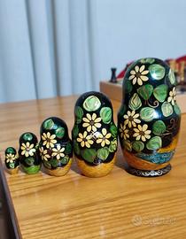 Set Di 5 Matriosche Russe Dipinte A Mano In Legno – 11,5 Cm, Decorative E Impilabili, Perfette Per Centrotavola O Cameretta