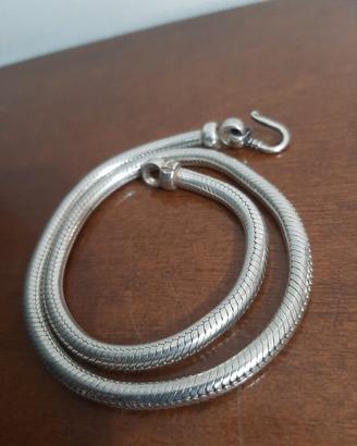 collana argento 925 uomo donna snake