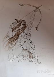 disegni a china e acquerello