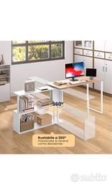 Scrivania a L con scaffale girevole-scrivania ango