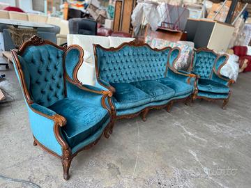 Saloto in stile Luigi Filippo blue