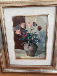 Quadro con vaso di rose