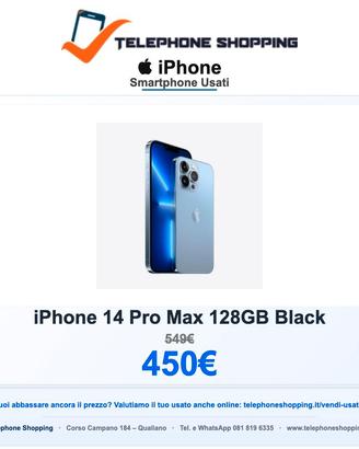 Apple iPhone 14 Pro Max 128GB Black Usato