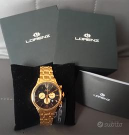 Orologio Lorenz Gold Chronograph Scatola Garanzia 