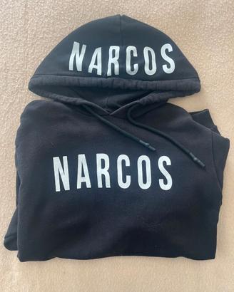 Felpa con cappuccio invernale Narcos Nera Taglia M