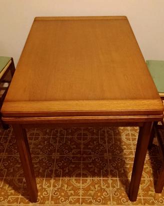 Tavolo legno massello rovere Ciamaglia +4 sedie