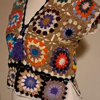 maglioncino maniche corte crochet in lana