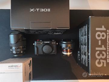Fujifilm x-t30 ii +  fuji 18-135 + walimex 12 f/2