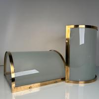 Applique Metalarte vintage anni 70 ottone vetro