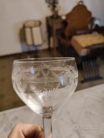 4 bicchieri cristallo 1900