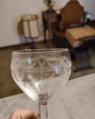 4 bicchieri cristallo 1900