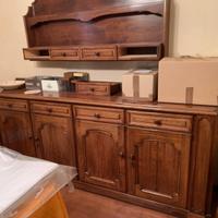 credenza noce con alzata 