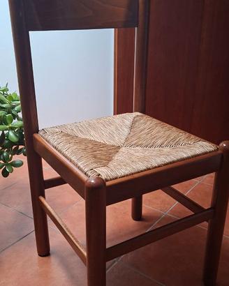 Set di 6 sedie da cucina marroni in buono stato