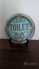 Insegna WC Bagno Toilet in metallo 