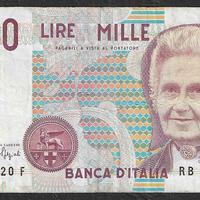Italia - banconota circolata da 1000 Lire 1991