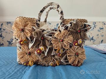 Borsa Paglia da Spiaggia Alex Max - con CARTELLINO