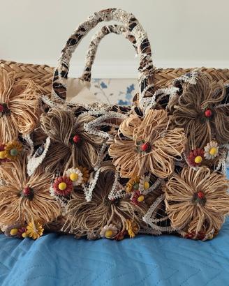 Borsa Paglia da Spiaggia Alex Max - con CARTELLINO