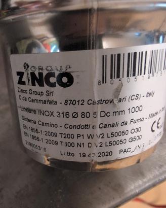 tubo per canna fumaria inox 316