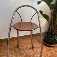 6 sedie vintage acciaio e legno