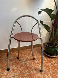 6 sedie vintage acciaio e legno