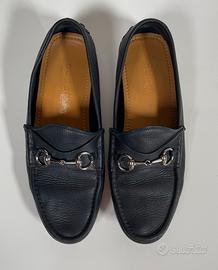 Mocassini Gucci Driver uomo in pelle blu taglia 7