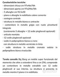 Tavolo consolle allungabile