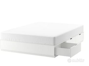 NORDLI Struttura letto+ contenitori + testiera