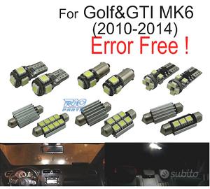 KIT 14 LAMPADE LED INTERNE PER VOLKSWAGEN VW GOLF 