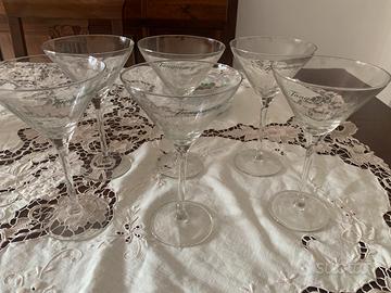 Set 6 bicchieri Martini Tanqueray in vetro