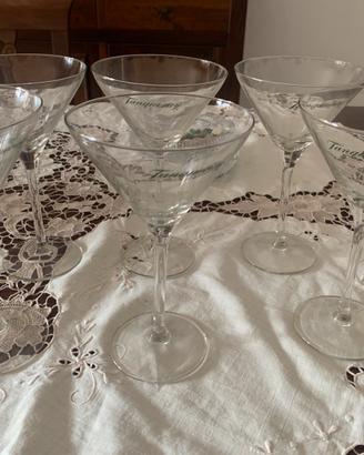 Set 6 bicchieri Martini Tanqueray in vetro