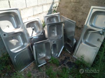 blocco 6 lavello di cucina inox acciaio