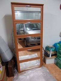 Scarpiera con ante a specchio