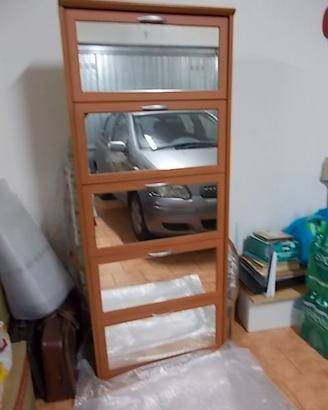 Scarpiera con ante a specchio