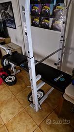 Technogym pesi,panca B210 Dechatlon,barra, manubri