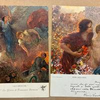 Lotto n. 9 cartoline illustrate da collezione