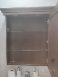 Specchiera contenitiva in legno da bagno