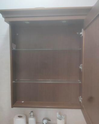 Specchiera contenitiva in legno da bagno