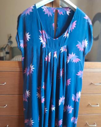 Vestito blu fantasia fiori