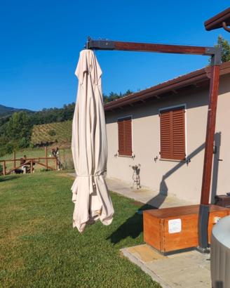 Ombrellone da giardino in legno 