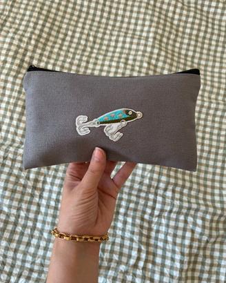 Astuccio grigio amanti della pesca pescare