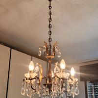Lampadario in cristallo vintage