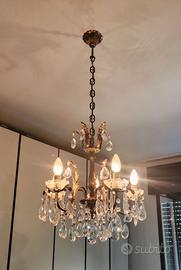 Lampadario in cristallo vintage