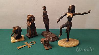 OGGETTI ANTICO EGITTO OTTONE E MARMO