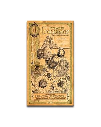 1 Wyoming Goldback Banconota Oro, 1/1000 oz