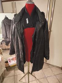 Piumino donna nero lungo caldo leggero L