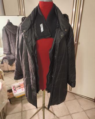 Piumino donna nero lungo caldo leggero L