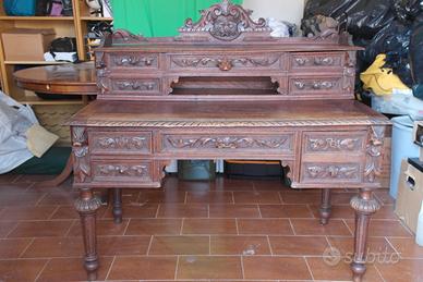 Scrittoio antico fine '800 intarsiato 